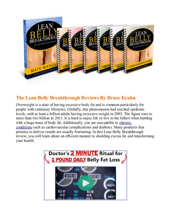 Lean Belly Breakthrough PDF / System Is Bruce Krahn's Program Free Download?