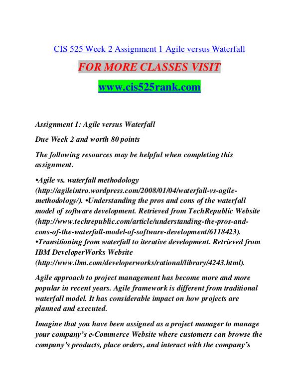 CIS 525 RANK Learn Do Live /cis525rank.com CIS 525 RANK Learn Do Live /cis525rank.com