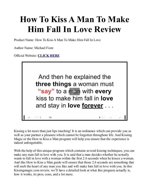 How To Kiss A Man To Make Him Fall In Love With You Michael Fiore's PDF Book
