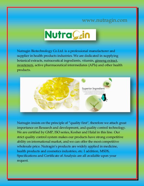 Botanical Extract Nutragin Biotechnology Co.Ltd.
