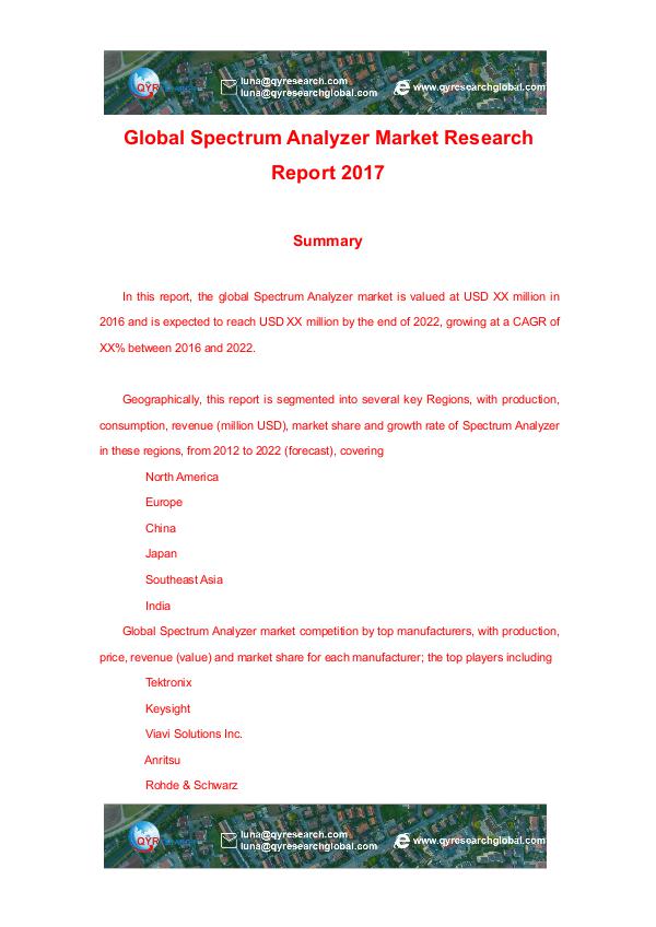 QYRESEARCH Global Spectrum Analyzer Market Research Report 20 Quiosco