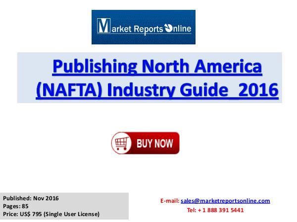 Publishing Market North America Analysis 2016 Publishing North America