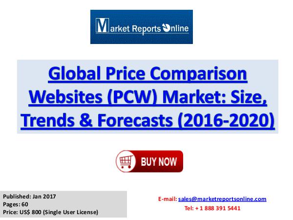 Price Comparison Websites Market Global Analysis 2017 Global Price Comparison Websites (PCW) Market  Siz