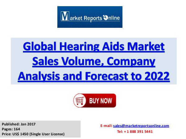 Hearing Aids Industry Growth Analysis and Forecasts To 2022 Hearing Aids Market: 2017 Global Industry Trend