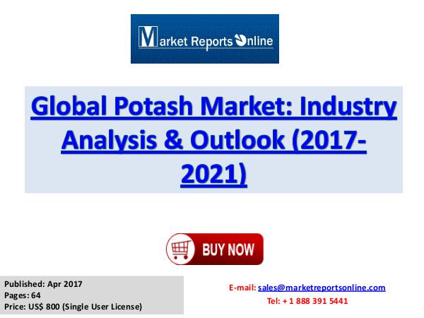 Potash Industry Research Report and Trends Forecasts 2017 to 2021 Potash Industry: 2017 Global Market Size, Share