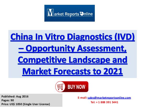 In Vitro Diagnostics Industry Growth Analysis and Forecasts To 2021 In Vitro Diagnostics Industry:  China Market Trend