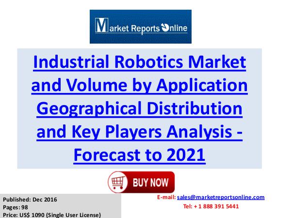 Industrial Robotics Industry Growth Analysis and Forecasts To 2021 Industrial Robotics Industry:  Global Market Trend