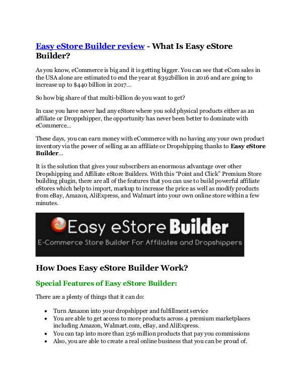 Easy eStore Builder review and (COOL) $32400 bonus