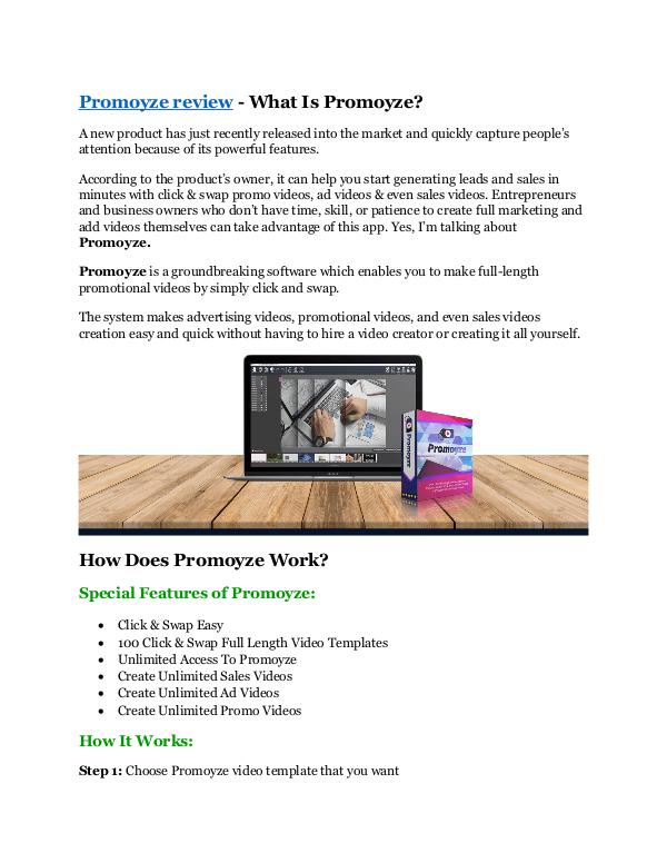 Promoyze review demo - Promoyze FREE bonus