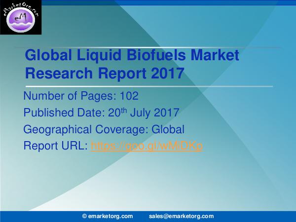Global Liquid Biofuels Market Research Report 2017 Liquid Biofuels Market 2017 - Global Industry Size