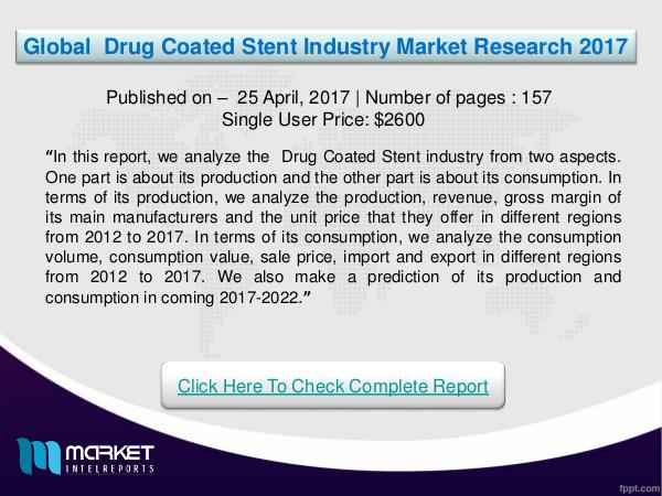 Global Drug Coated Stent Industry 2017 Research Re