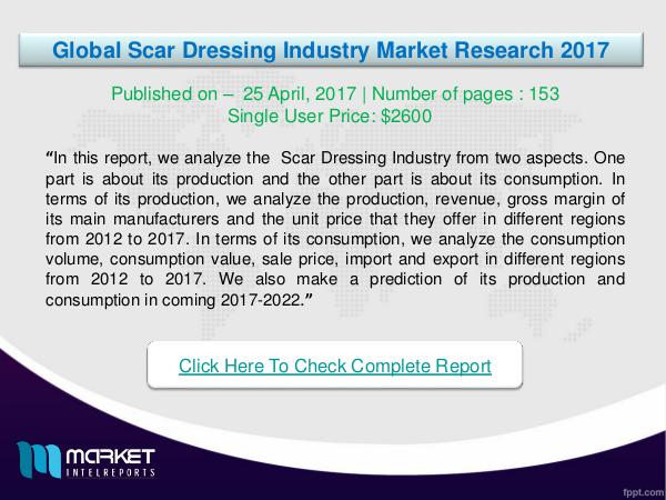 Global Scar Dressing Industry Overview | Forecast