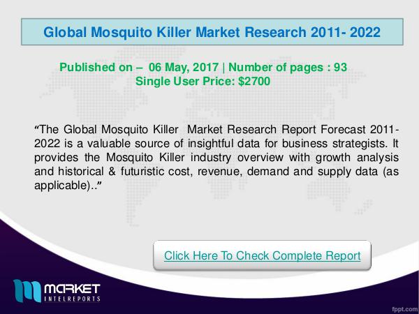 My first Magazine Global Mosquito Killer Market Research -2022