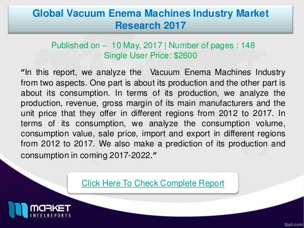 My first Magazine Global Vacuum Enema Machines Industry-2017