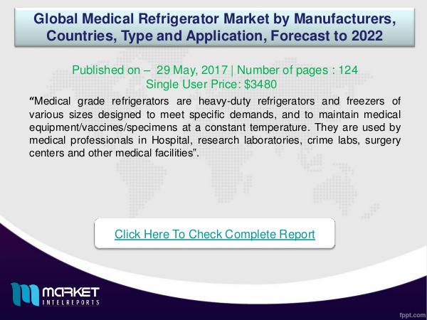 Global Medical Refrigerator Market Analysis 2022-