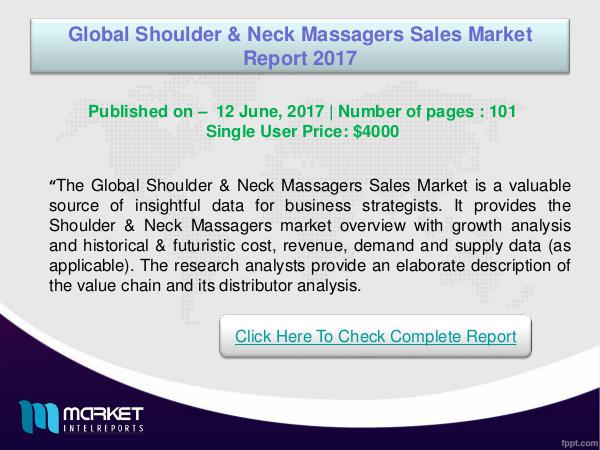 My first Magazine Global Shoulder & Neck Massagers Sales Market 2017