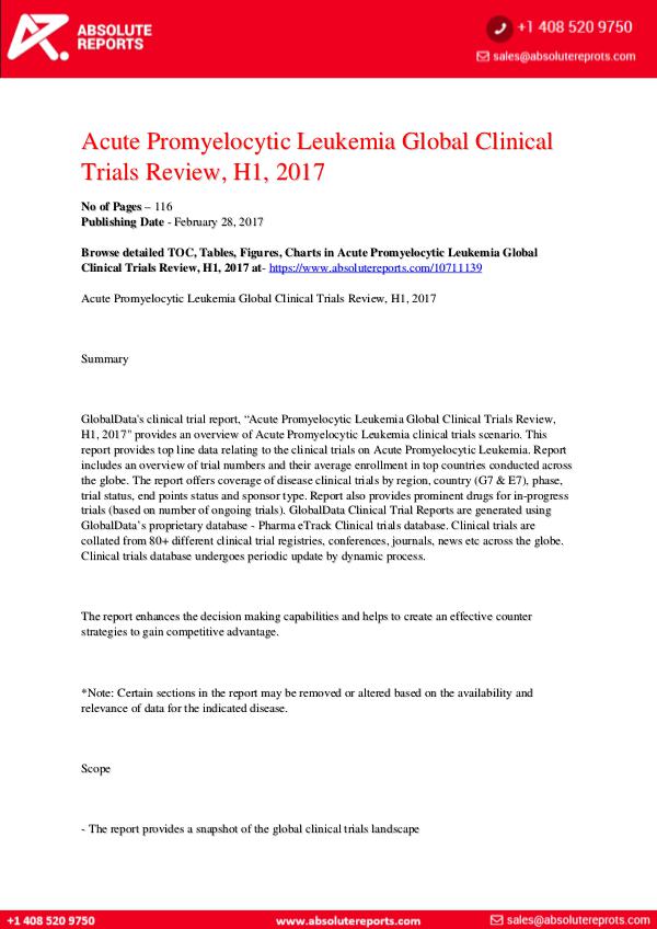 report- Acute-Promyelocytic-Leukemia-Global-Clinical-Trial