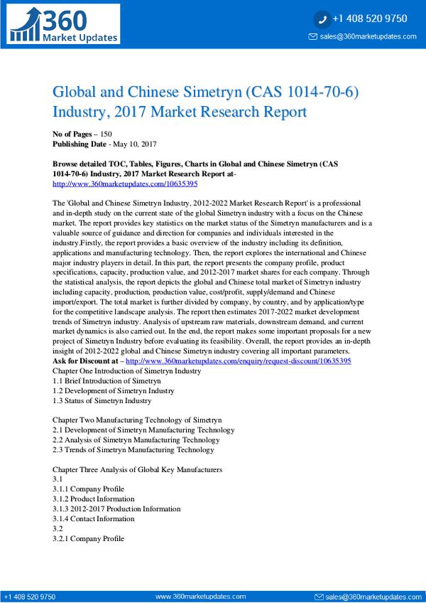 Report- Simetryn-CAS-1014-70-6-Industry-2017-Market-Resear