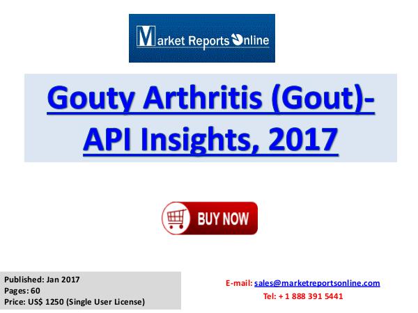 Gouty Arthritis Market (Gout) -API Insights, 2017 Gouty Arthritis Market (Gout) -API Insights 2017
