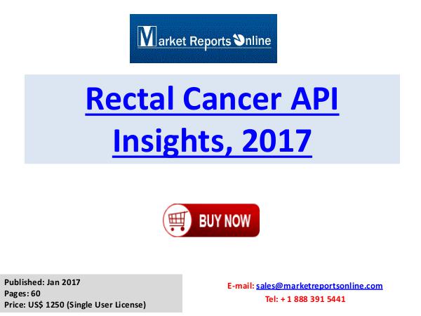 Rectal Cancer API Market Insights 2017 Rectal Cancer API Insights, 2017
