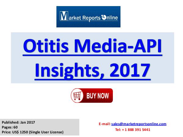Otitis Media API Manufacturing Global Industry Insights Report 2017 Otitis Media-API Insights, 2017