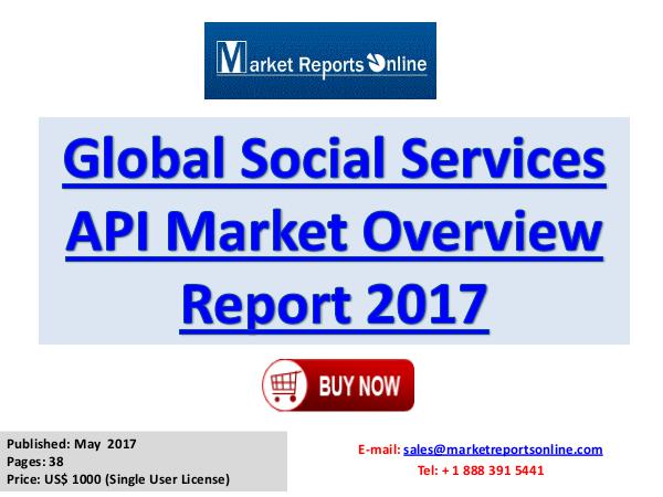 Social Services API Manufactures, Industry Analysis  2017 Social Services Market