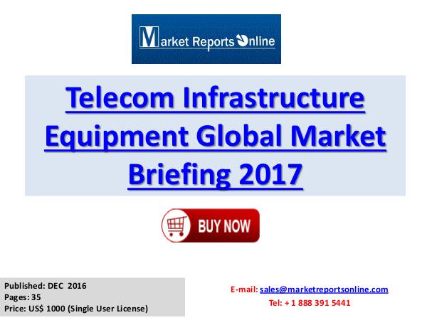 Global Telecom Infrastructure Equipment Market Overview Report 2017 Telecom Infrastructure Equipment Global Market Bri