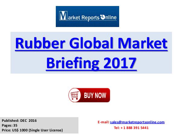Global Rubber Market Overview Report 2017 Rubber Global Market Briefing 2017