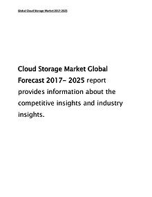 Cloud Storage Market Size and Share, Global Industry Insights 2017-25