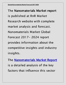 Nanomaterials Market Global Forecast & Industry Trends 2017 Report