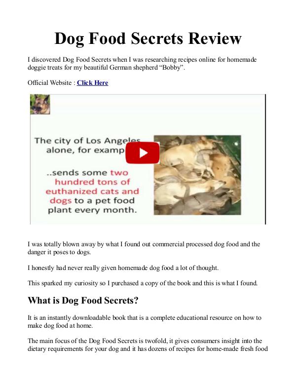 Dog Food Secrets PDF / Book Is Andrew Lewis Top 9 Dog Foods Free Download?