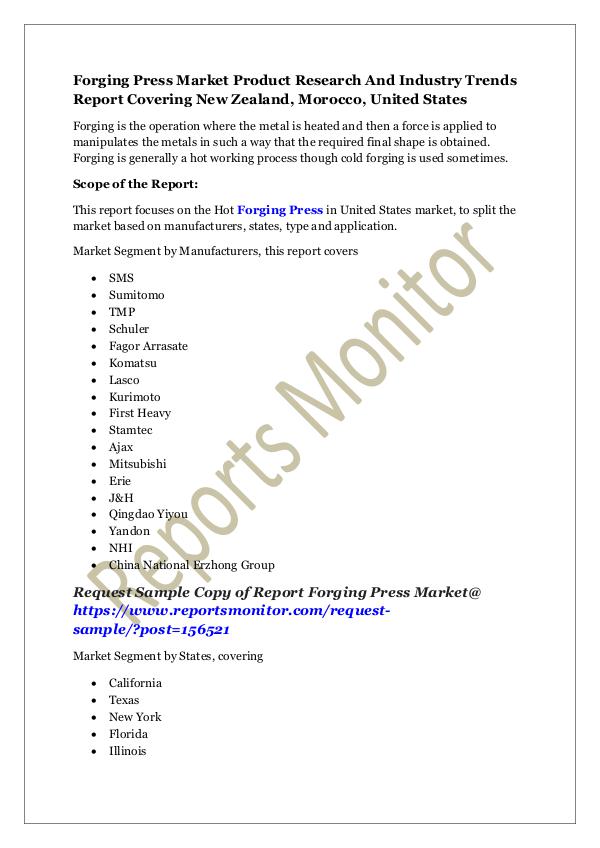 Forging Press Market Product Research Report