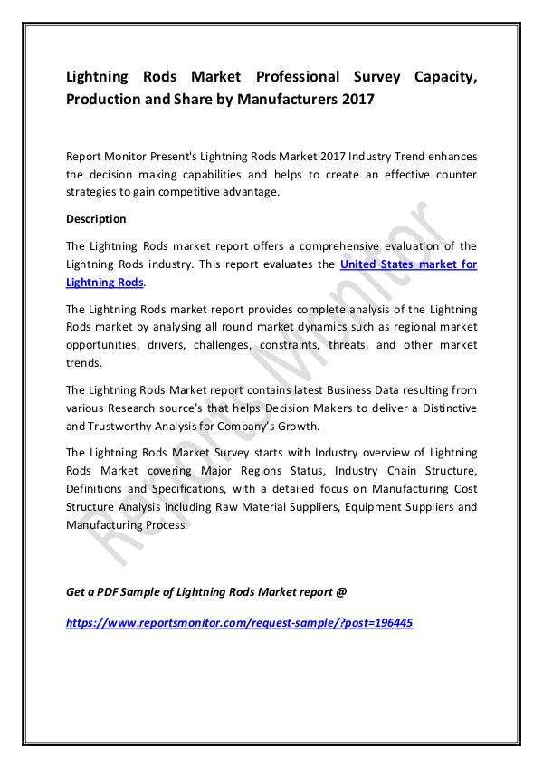 Lightning Rods Market Professional Survey Capacity