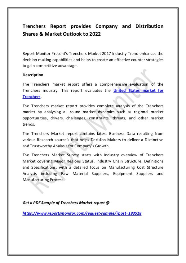 Trenchers Report provides Company and Distribution