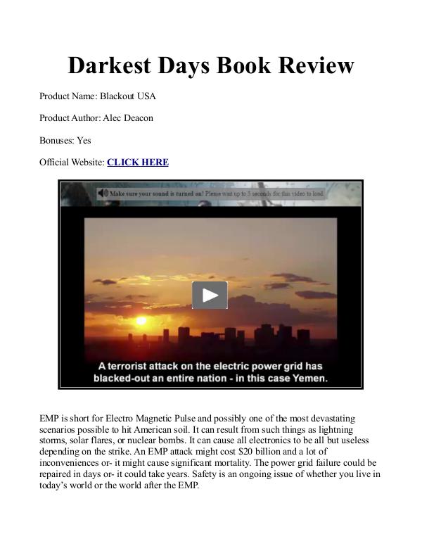 Darkest Days Book PDF / Darkest Days Survival Book The Darkest Days Free PDF Download
