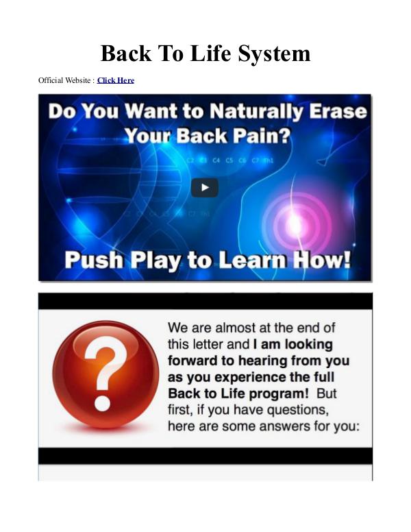 The Complete Healthy Back System Back To Life By Emily Lark