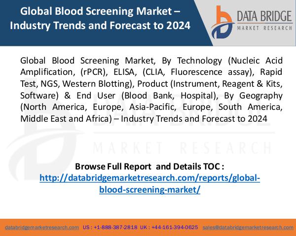 Global Blood Screening Market Global Blood Screening Market – Industry Trends an