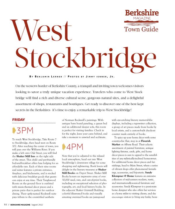 West Stockbridge Town Guide
