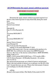 AB 239 Determine the equal, annual, endofyear payment/TUTORIALOUTLET