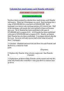 Calculate how much money each Tranche will receive/TUTORIALOUTLET DOT