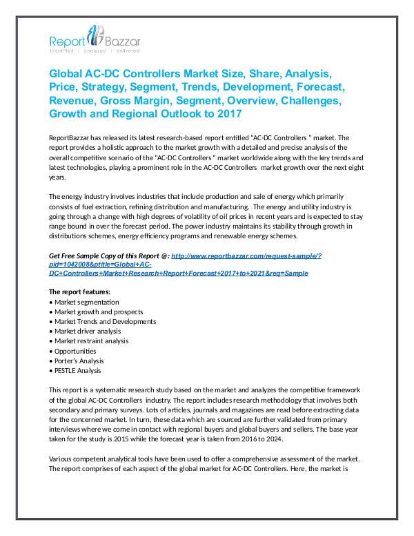 AC-DC Controllers  Market  Estimated to Flourish by 2017 AC-DC_Controllers_Market