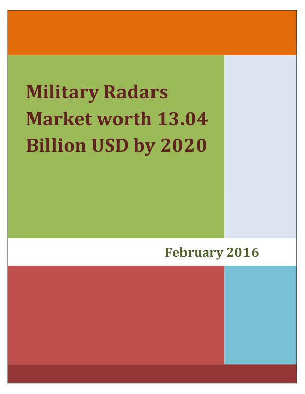 Military Radars Market worth 13.04 Billion USD by 2020 Military Radars Market