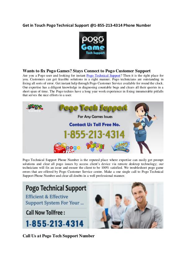 Pogo Technical Support @1-855-213-4314Toll-Free Number Pogo Technical Support 1-855-213-4314 Toll-Free