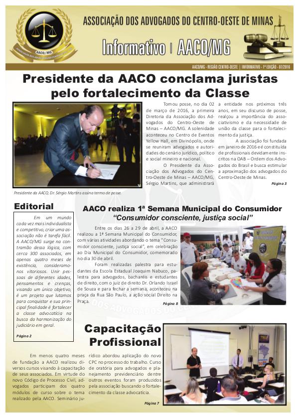 Informativo AACO - 1ª Edição 1ª Edição