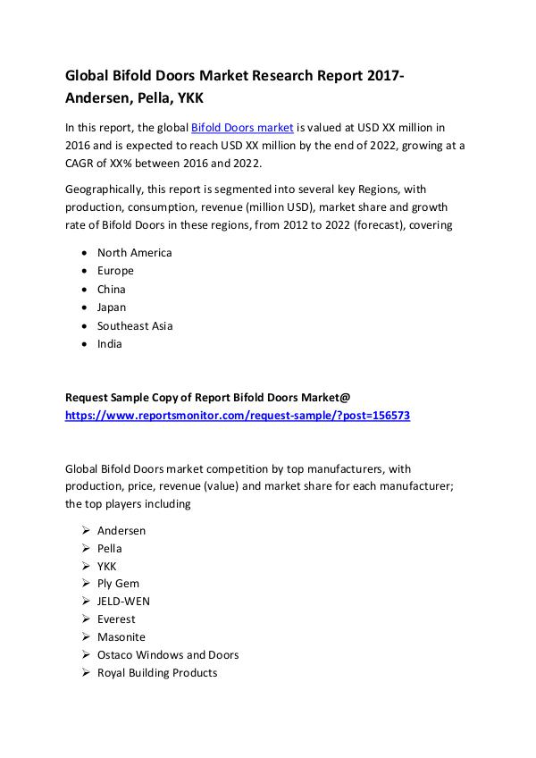 Global Bifold Doors Market Research Report 2017