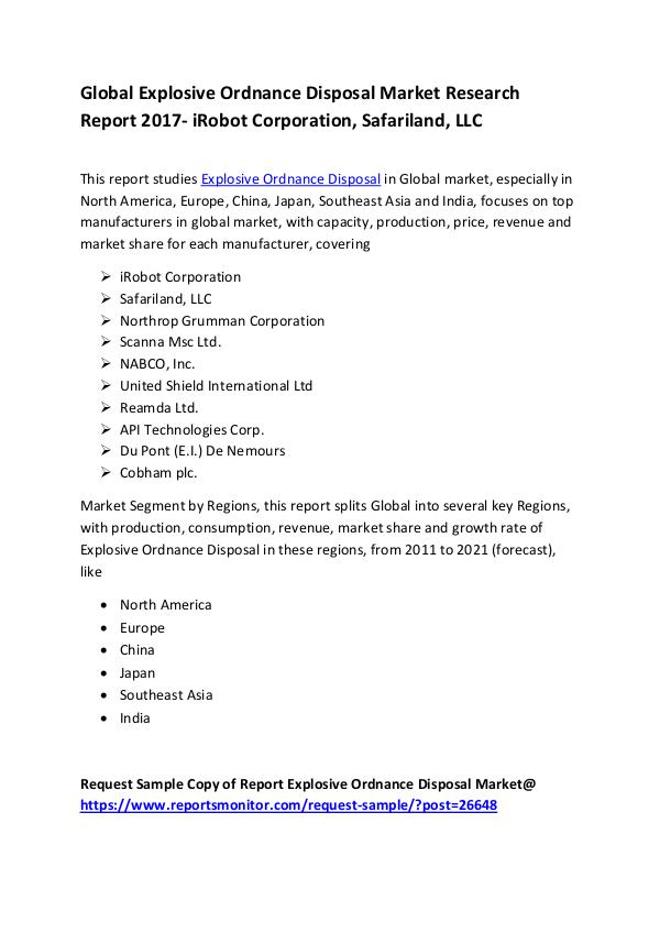 Market Research Reports Global Explosive Ordnance Disposal Market Research