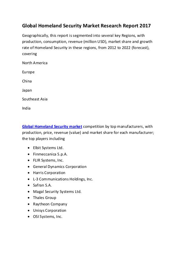 Global Homeland Security Market Research Report 20