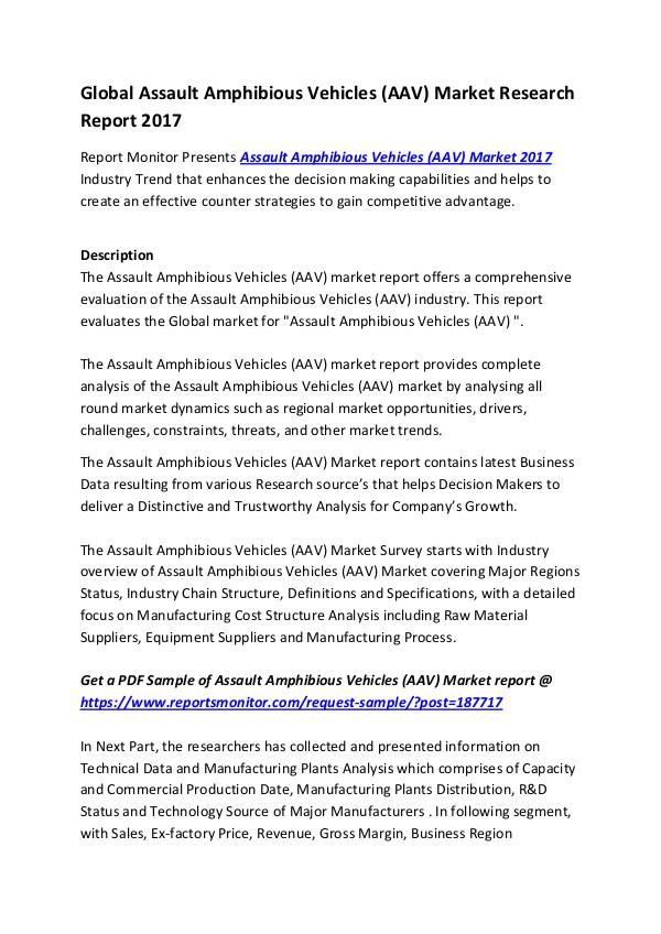 Assault Amphibious Vehicles (AAV) Market