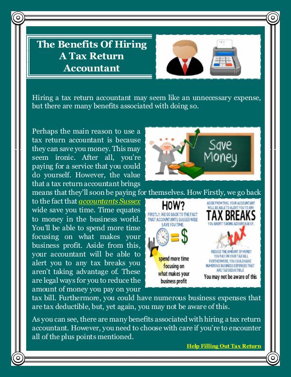 The Benefits Of Hiring A Tax Return Accountant The Benefits Of Hiring A Tax Return Accountant