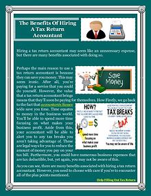 The Benefits Of Hiring A Tax Return Accountant